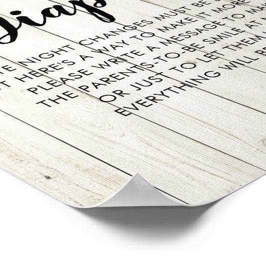 Baby shower late nachtkleppen teken Succulent Wood Poster (Hoek)