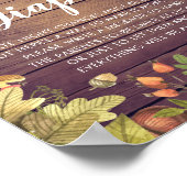 Baby shower Late Nachtluiers pompoenen zonnebloeme Poster (Hoek)