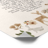 Baby shower Late Night Diapers Sign Boho Woodland Poster (Hoek)