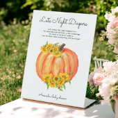 Baby shower Late Night Luiers Pompoen Reclamebord Met Voetstuk