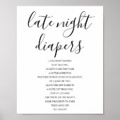 Baby shower late night luiers teken poster (Voorkant)