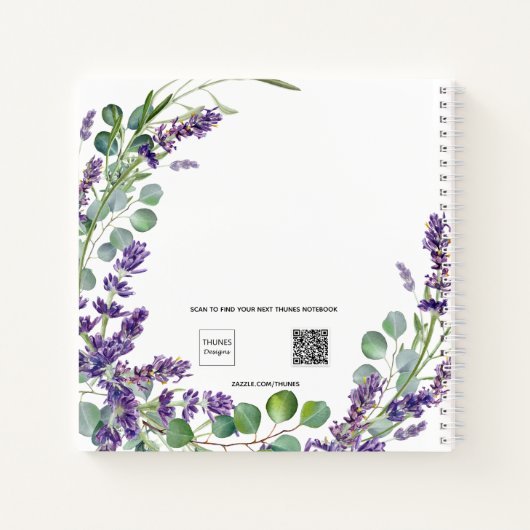 Baby shower lavendel eucalyptus notitieboek (Achterkant)