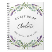 Baby shower lavendel violet eucalyptus notitieboek (Voorkant)