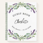 Baby shower lavendel violet eucalyptus notitieboek (Voorkant)