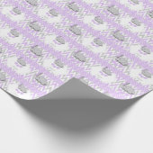 Baby shower lavender Elephant Cadeaupapier (Hoek)