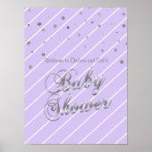  Baby shower lavender en Silver Poster (Voorkant)