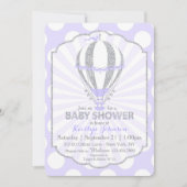 Baby shower lavender Hot Air Ballon Kaart (Voorkant)