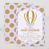 Baby shower lavender Hot Air Ballon Kaart (Voorkant / Achterkant)