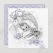 Baby shower lavender kaart (Voorkant / Achterkant)