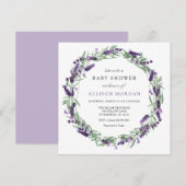 Baby shower lavender kaart (Voorkant / Achterkant)