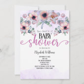 Baby shower Lavender Mint Pink Flowers Kaart (Voorkant)