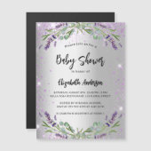 Baby shower lavender seucalyptus luxe magnetische uitnodiging (Voorkant / Achterkant)