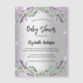 Baby shower lavender seucalyptus luxe magnetische uitnodiging (Voorkant)