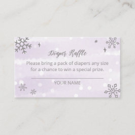 Baby shower lavender Snowflakes Informatiekaartje
