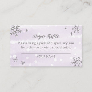 Baby shower lavender Snowflakes Informatiekaartje