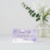 Baby shower lavender Snowflakes Informatiekaartje (Staand voorkant)
