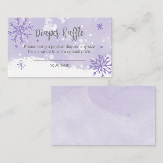 Baby shower lavender Snowflakes Informatiekaartje (Voorkant / Achterkant)