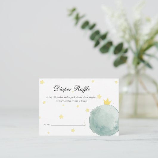 Baby shower Le Petit Prince | Diaper Raffle Informatiekaartje (Staand voorkant)