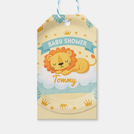 Baby Shower Leeuw  aangepaste naam – Schattige Saf Cadeaulabel