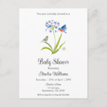 Baby Shower Lelie met Blauwe Vogel Moeder en Baby 