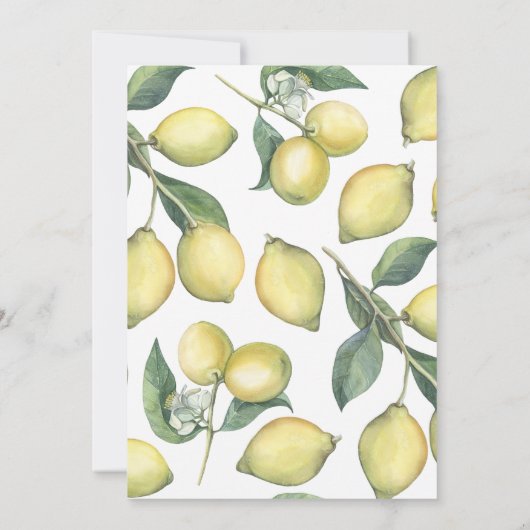 Baby shower Lemon Branches Kaart (Achterkant)