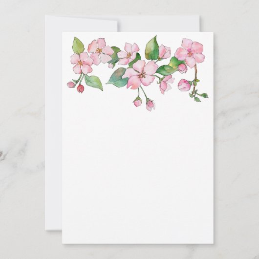 Baby shower Lente Roze Bloem Kaart (Achterkant)