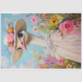 Baby Shower Lente Struisvogel Bloemendecoupage Tissuepapier (Voorkant)