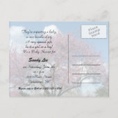 baby shower-, lentescherry-bloesem uitnodiging briefkaart (Achterkant)