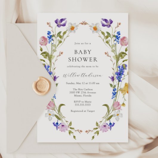 Baby shower lentevloeren kaart
