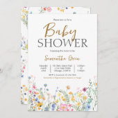 Baby shower lentevloeren kaart (Voorkant / Achterkant)