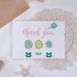 Baby shower lentevloeren roze vlinder bedankkaart