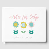 Baby shower lentevloeren roze vlinder gastenboek (Voorkant)