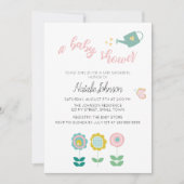 Baby shower lentevloeren roze vlinder kaart (Voorkant)