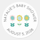 Baby shower lentevloeren roze vlinder ronde sticker (Voorkant)
