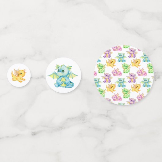 Baby shower Leuke Dragon Confetti (Achterkanten)