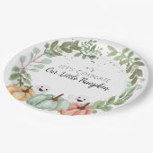 Baby shower Leuke halloween waterverf pompoen Papieren Bordje (Gekanteld)