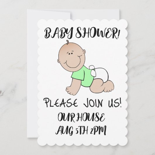 BABY SHOWER LEUKE SCRIPT AANGEPASTE UITNODIGINGEN (Voorkant)