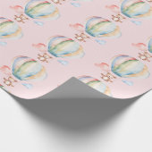 Baby shower, leuke teddybeer en heteluchtballon cadeaupapier (Hoek)