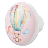 Baby shower, leuke teddybeer met heteluchtballon keramische knop (Rechts)
