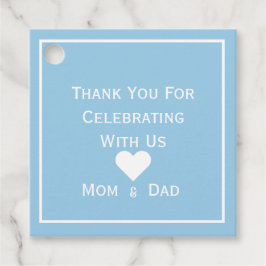 Baby shower Licht Blauw en Wit Bedankjes Labels