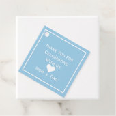 Baby shower Licht Blauw en Wit Bedankjes Labels (In situ)