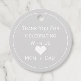 Baby shower Licht Grijs en Wit Bedankjes Labels