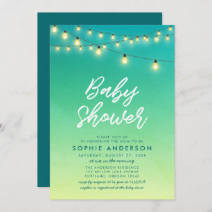 Baby shower Licht Waterverf Zee Glass Kaart