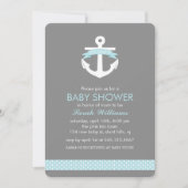 Baby shower lichtblauw anker nicht kaart (Voorkant)