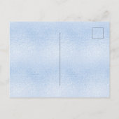 Baby shower lichtblauw metaal glitter uitnodiging briefkaart (Achterkant)