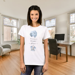 Baby shower lichtblauwe ballonnen olifantsjongen t-shirt