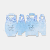 Baby shower lichtblauwe glitter stofjongen bedankt bedankdoosjes (Uitgevouwen)