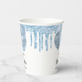 Baby shower lichtblauwe jongen glitter ballonnen w papieren bekers (Rechts)