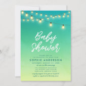 Baby Shower Lichten Waterverf Zee Glas Kaart (Voorkant)