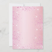 Baby shower lichtroze glitter stof ballon meisje kaart (Achterkant)